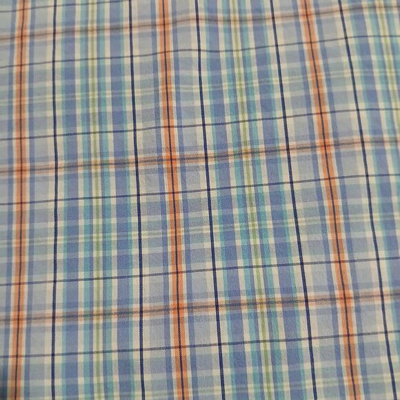 Lauren Ralph Lauren 17x34/35 Long-sleeved blue plaid button-up regular fit - Picture 5 of 14